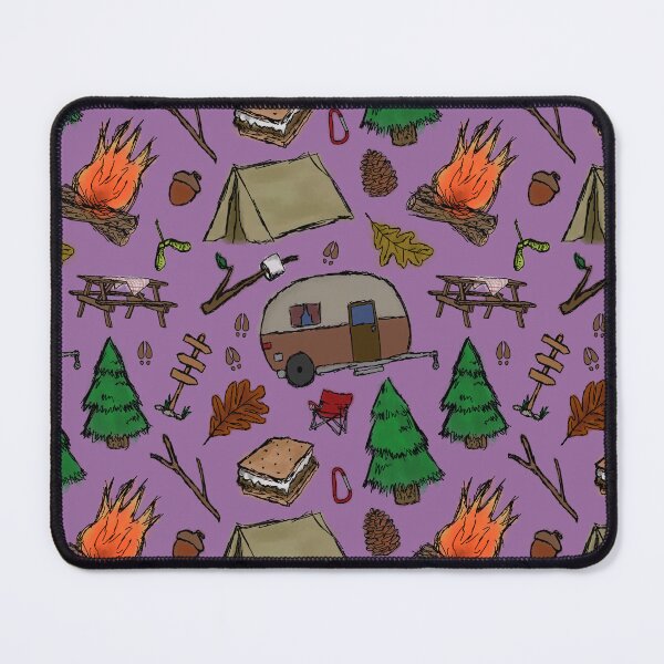 Item preview, Camping Pattern - Watercolor Purple designed and sold by SelenaElleen.