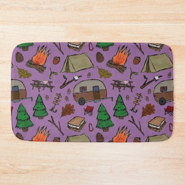 Item preview, Camping Pattern - Watercolor Purple designed and sold by SelenaElleen.