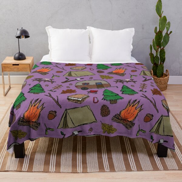 Item preview, Camping Pattern - Watercolor Purple designed and sold by SelenaElleen.