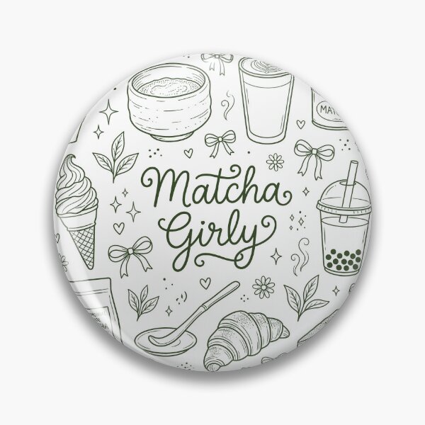 Item preview, Matcha Girly Doodle Collage Sage Green - Coquette Matcha Tea Lover Aesthetic designed and sold by BVDigitalArt.