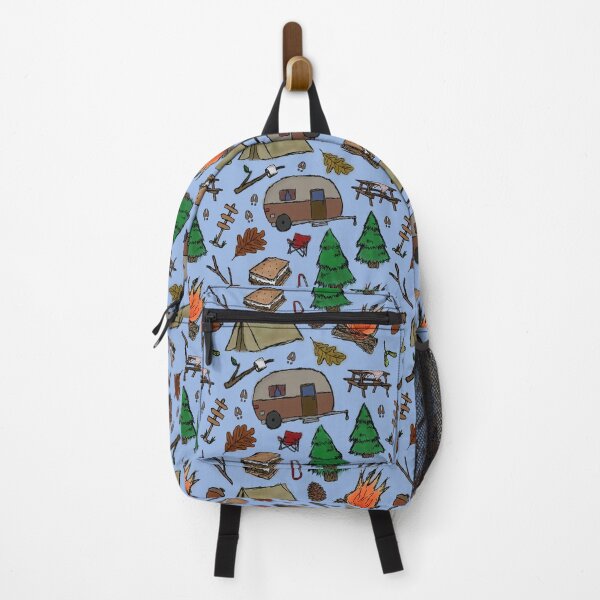 Item preview, Camping Pattern - Watercolor Blue designed and sold by SelenaElleen.