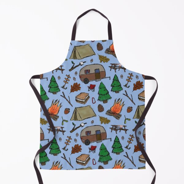 Item preview, Camping Pattern - Watercolor Blue designed and sold by SelenaElleen.