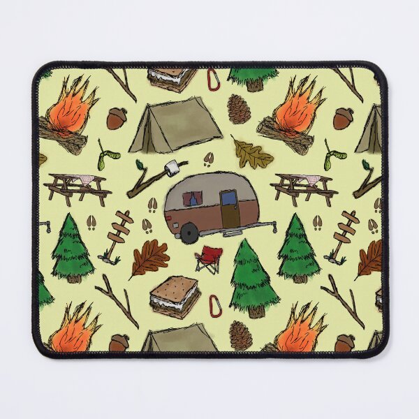 Item preview, Camping Pattern - Watercolor Yellow designed and sold by SelenaElleen.