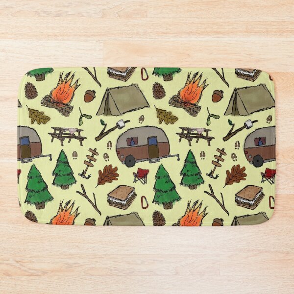 Item preview, Camping Pattern - Watercolor Yellow designed and sold by SelenaElleen.