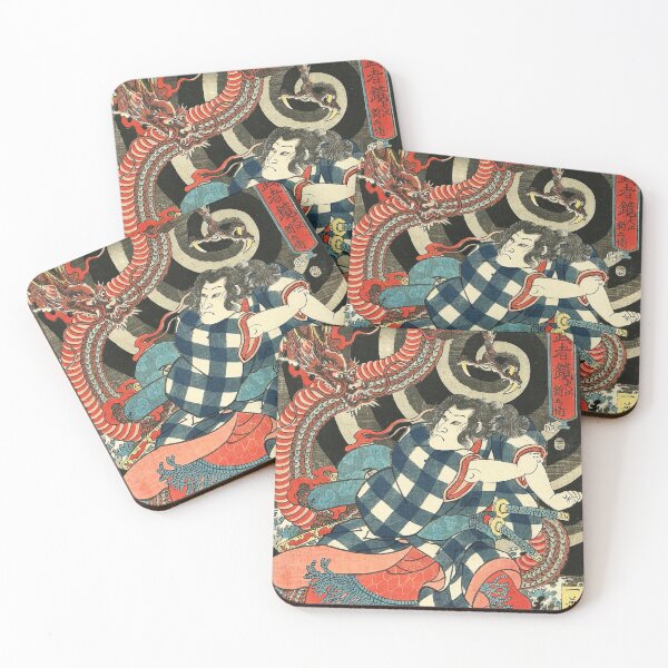 Item preview, Japanese Dragon Ukiyo-e Samurai Battle Anime Fans designed and sold by RickE.