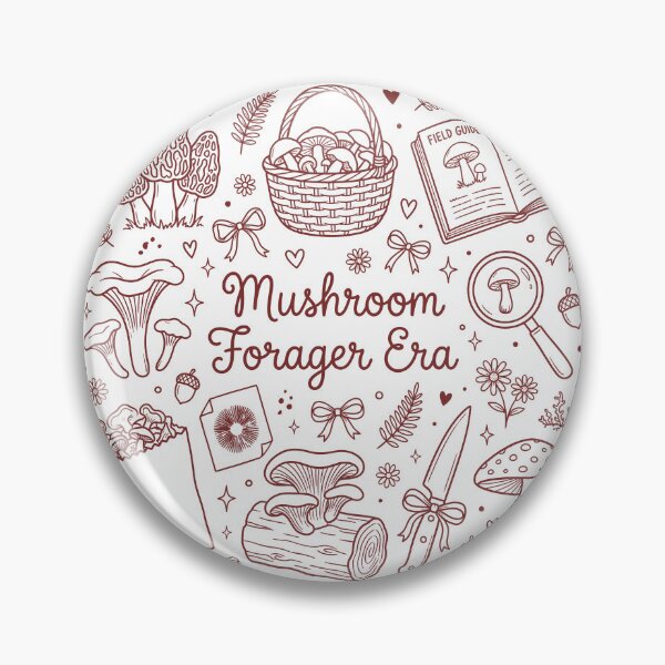 Item preview, Mushroom Forager Era Doodle Collage Burgundy - Cottagecore Nature Lover Aesthetic designed and sold by BVDigitalArt.