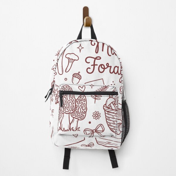 Item preview, Mushroom Forager Era Doodle Collage Burgundy - Cottagecore Nature Lover Aesthetic designed and sold by BVDigitalArt.