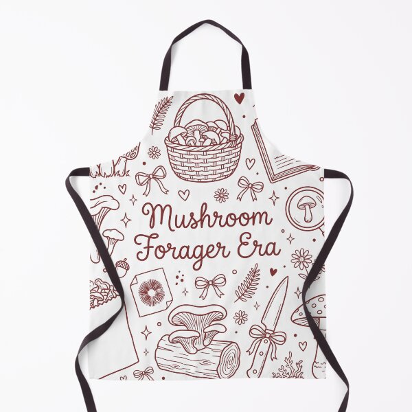 Item preview, Mushroom Forager Era Doodle Collage Burgundy - Cottagecore Nature Lover Aesthetic designed and sold by BVDigitalArt.