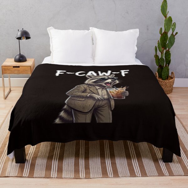 Item preview, Vintage Raccoon F-Caw-F Coffee Drinker Sarcastic Humor designed and sold by randomslife.