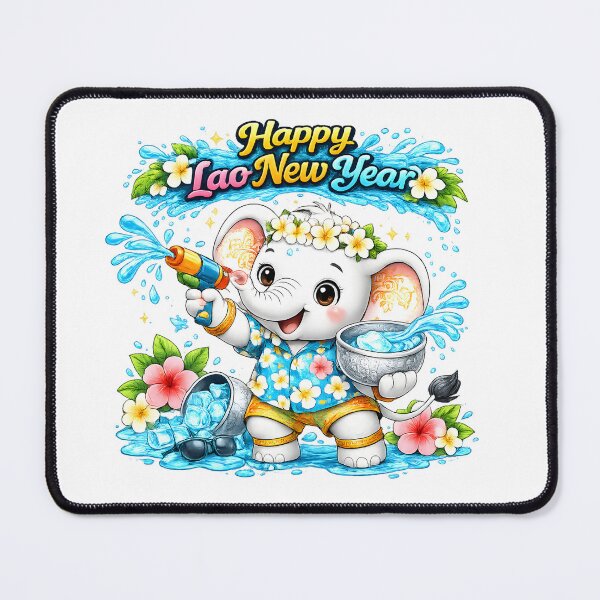 Item preview, Pi Mai Lao Cute White Elephant Water Festival Shirt designed and sold by AC Artwear.