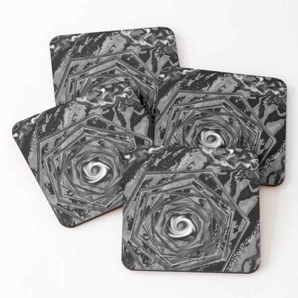 Item preview, Dark abstract vortex distortion design black monochrome geometric pattern  designed and sold by Systems.tl.