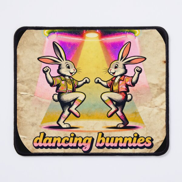 Item preview, Dancing Bunnies – Neon Retro Disco Rabbits designed and sold by KSz2026.