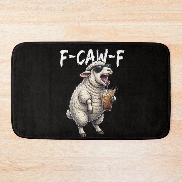 Item preview, Funny Cool Sheep Drinking Iced Coffee – F-CAW-F Pun designed and sold by randomslife.