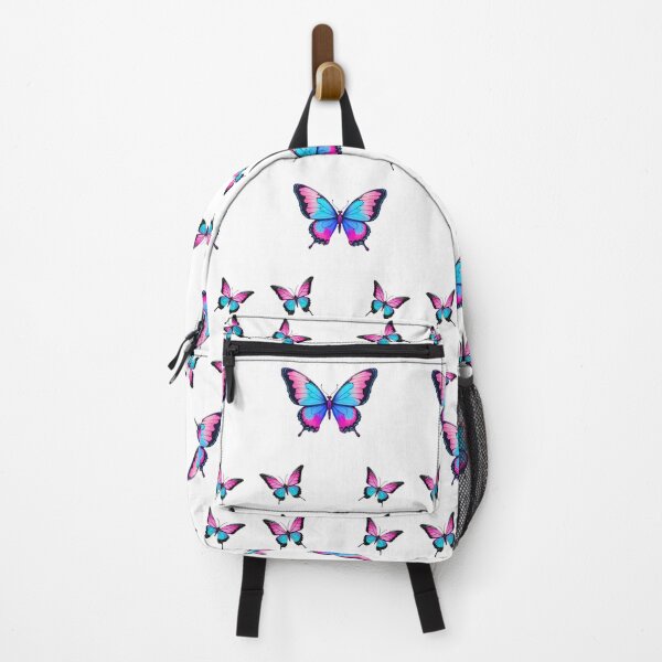 Artikelvorschau, Elektrisch blauer und pinkfarbener Schmetterling – Symmetrische, lebendige Kunst entworfen und verkauft von Good Vibes .