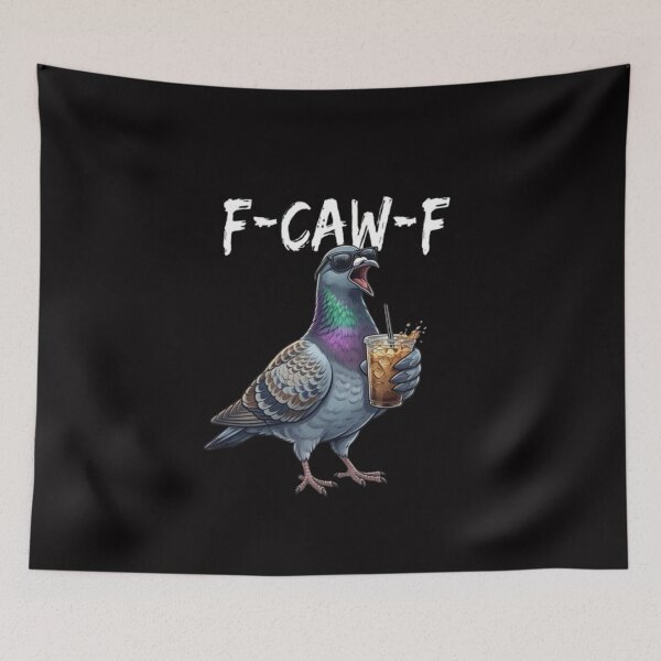 Item preview, Funny Pigeon Drinking Iced Coffee – F-CAW-F Pun  designed and sold by randomslife.