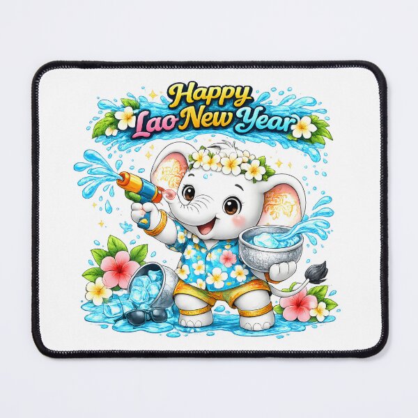 Item preview, Happy Lao New Year Cute White Elephant Water Festival Shirt designed and sold by AC Artwear.