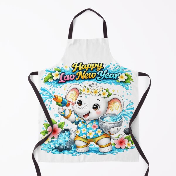 Item preview, Happy Lao New Year Cute White Elephant Water Festival Shirt designed and sold by AC Artwear.