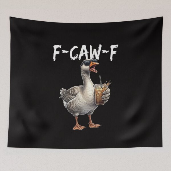 Item preview, Funny Goose Drinking Iced Coffee – F-CAW-F Pun designed and sold by randomslife.