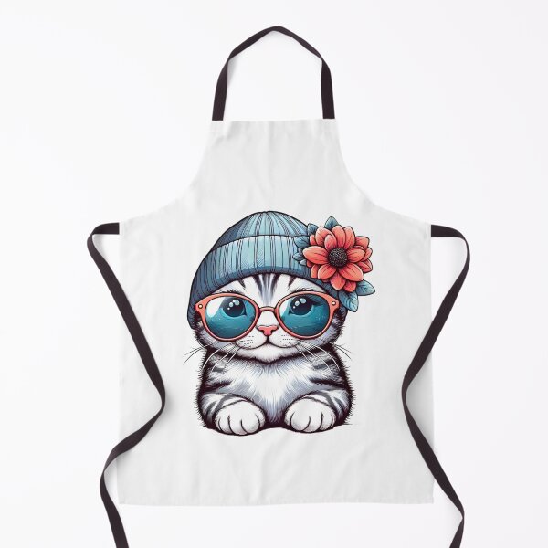 Aperçu de l'œuvre Chaton hipster avec bonnet et lunettes de soleil - Illustration féline fantaisiste créée et vendue par Good Vibes .