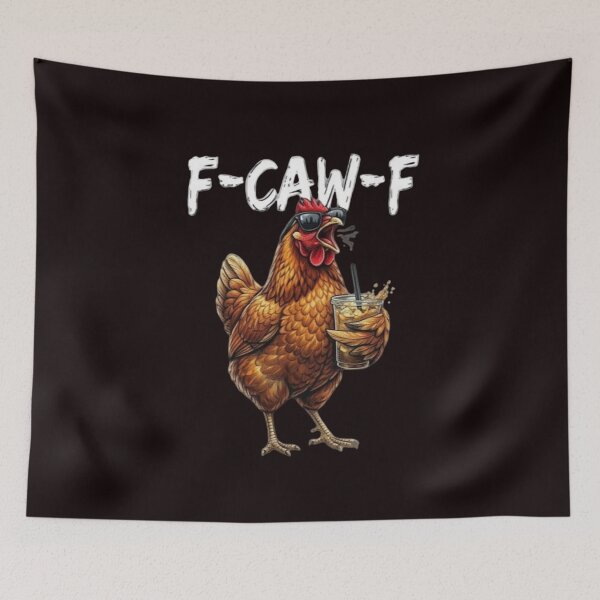 Item preview, F-Caw-F Funny Chicken Drinking Pun designed and sold by randomslife.