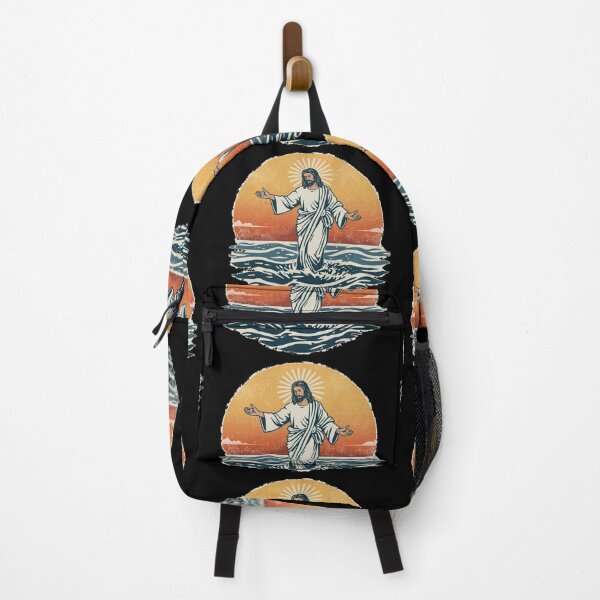 Item preview, Jesus walking on the Water Sun and Waves Japanese Art Style designed and sold by Cre8andRecre8.