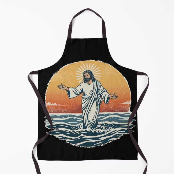 Item preview, Jesus walking on the Water Sun and Waves Japanese Art Style designed and sold by Cre8andRecre8.