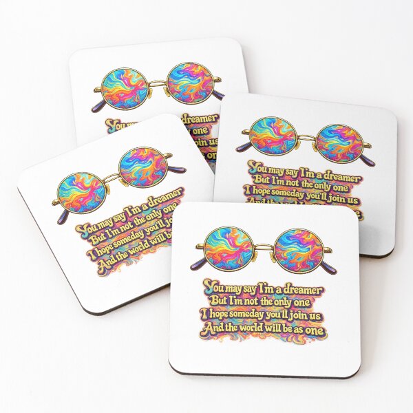 Item preview, You May Say I’m a Dreamer Lennon Glasses Art – Psychedelic Imagine Inspired Design, Vintage 70s Retro Music Aesthetic, Peace & Unity Artwork designed and sold by Donsean22.