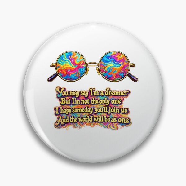 Item preview, You May Say I’m a Dreamer Lennon Glasses Art – Psychedelic Imagine Inspired Design, Vintage 70s Retro Music Aesthetic, Peace & Unity Artwork designed and sold by Donsean22.
