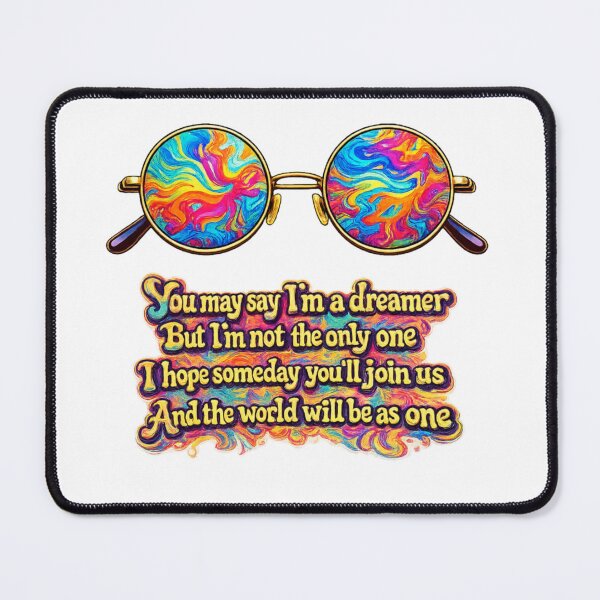 Item preview, You May Say I’m a Dreamer Lennon Glasses Art – Psychedelic Imagine Inspired Design, Vintage 70s Retro Music Aesthetic, Peace & Unity Artwork designed and sold by Donsean22.