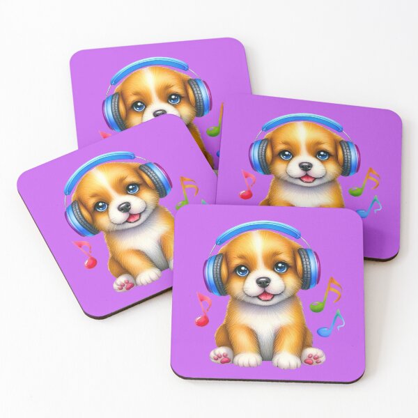 Item preview, Vibrant Music Puppy - Whimsical Dog Art designed and sold by Good Vibes .