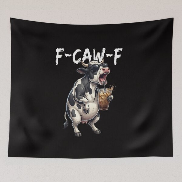 Item preview, F-Caw-F Funny Cow Drinking Pun designed and sold by randomslife.