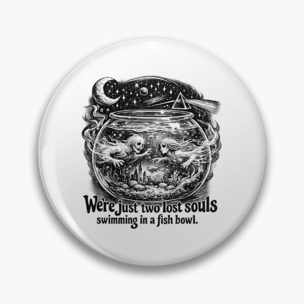 Item preview, Two Lost Souls Swimming in a Fish Bowl – Psychedelic Rock Art Print, Wish You Were Here Inspired, Vintage 70s Aesthetic, Surreal Music Illustration designed and sold by Donsean22.