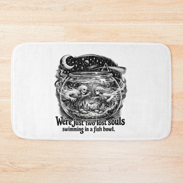 Item preview, Two Lost Souls Swimming in a Fish Bowl – Psychedelic Rock Art Print, Wish You Were Here Inspired, Vintage 70s Aesthetic, Surreal Music Illustration designed and sold by Donsean22.