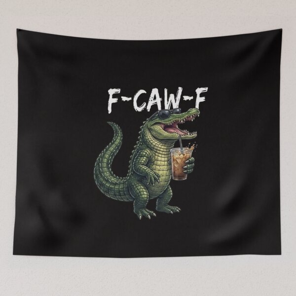 Item preview, F-Caw-F Funny Alligator Drinking Pun designed and sold by randomslife.