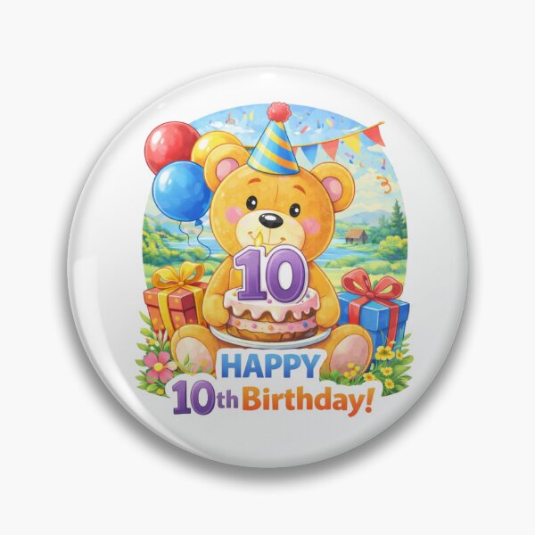Item preview, 10th Birthday, Teddy Bear, Party Balloons designed and sold by Myra365Art.