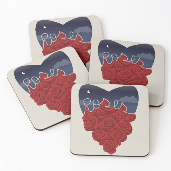 Item preview, Split Rose Heart Night Sky – Dark Floral Aesthetic Romantic Roses Design designed and sold by BelievingCreate.