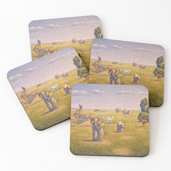 Item preview, Harvest Landscape Pointillism Farming Scene Art Lovers designed and sold by RickE.