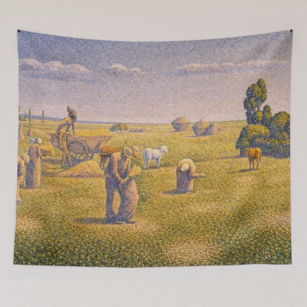 Item preview, Harvest Landscape Pointillism Farming Scene Art Lovers designed and sold by RickE.