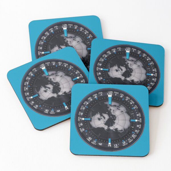 Item preview, Global Time Zone World Clock Face Minimal Tech Map Design designed and sold by SeriouslyArtistical.