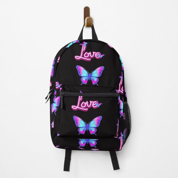 Item preview, Neon Love Text – Pink Blue Butterfly 3D Cursive designed and sold by Good Vibes .