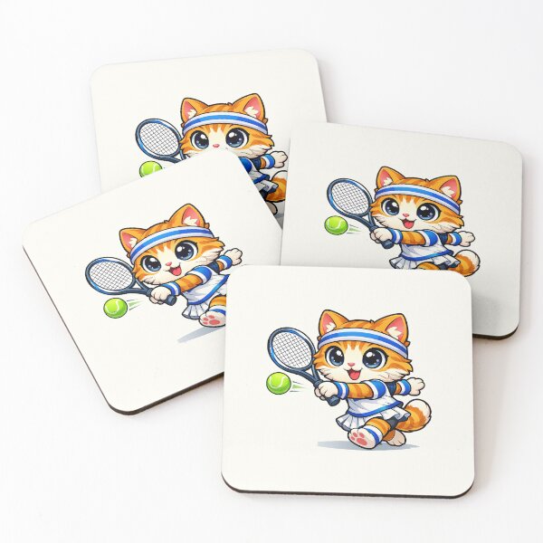 Item preview, Gato jugador de tenis designed and sold by HoopeStylee.