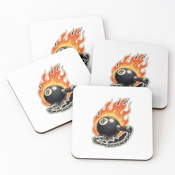 Item preview, Flaming Eight Ball Sticker | Aggressive 8 Ball Flail Stickers | Biker Tattoo Flash  designed and sold by feraraggamo.