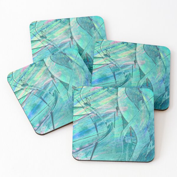 Item preview, Teal Abstract Aesthetic Wall Art – Modern Ocean-Inspired Pastel Painting for Bedroom Decor & Phone Cases designed and sold by McKay Edition.