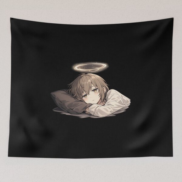 Item preview, Tired Anime Mood Sticker – Overthinking Aesthetic Sleepless Vibes designed and sold by CutePearlStudio.