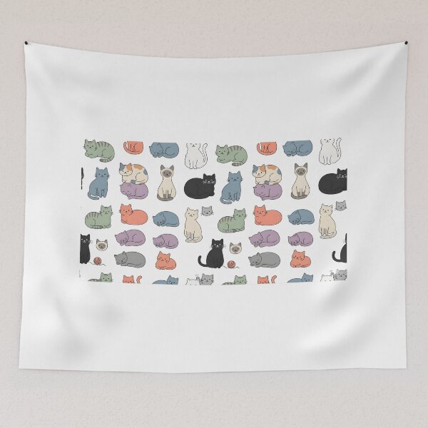 Item preview, Cute Pastel Cats Seamless Pattern | Cozy Cat Lover Aesthetic Design designed and sold by DIRTYSKETCHH.