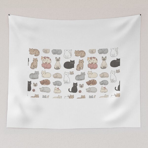 Item preview, Cute Pastel Cats Pattern | Cozy Cat Lover Aesthetic Design designed and sold by DIRTYSKETCHH.