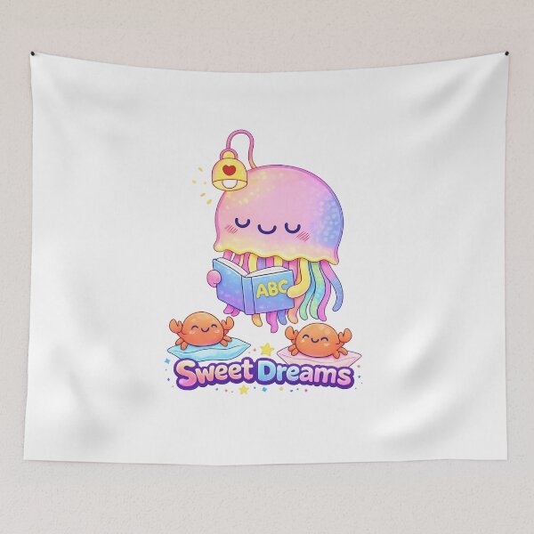 Item preview, Sweet Dreams Jellyfish Reading Book Design designed and sold by SoftSproutstu.