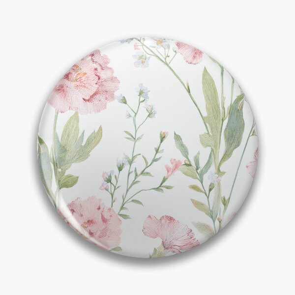 Item preview, CARNATIONS BLUSH pastel pink leafy botanicals watercolor leaves painting spring theme shades of pink designed and sold by navitalidesign.