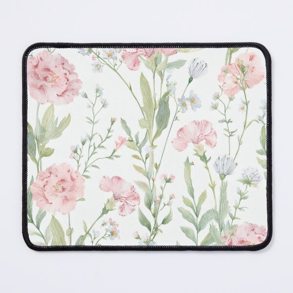 Item preview, CARNATIONS BLUSH pastel pink leafy botanicals watercolor leaves painting spring theme shades of pink designed and sold by navitalidesign.