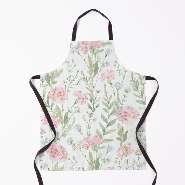 Item preview, CARNATIONS BLUSH pastel pink leafy botanicals watercolor leaves painting spring theme shades of pink designed and sold by navitalidesign.